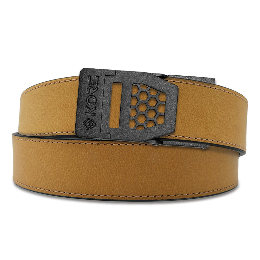 TAN BUFFALO LEATHER GUN BELT 1.5"