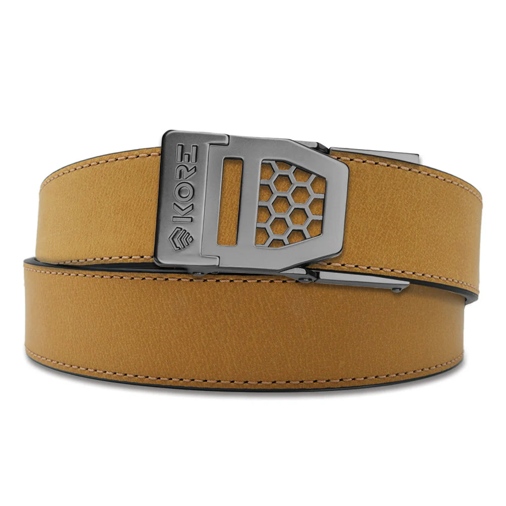 TAN BUFFALO LEATHER GUN BELT 1.5"