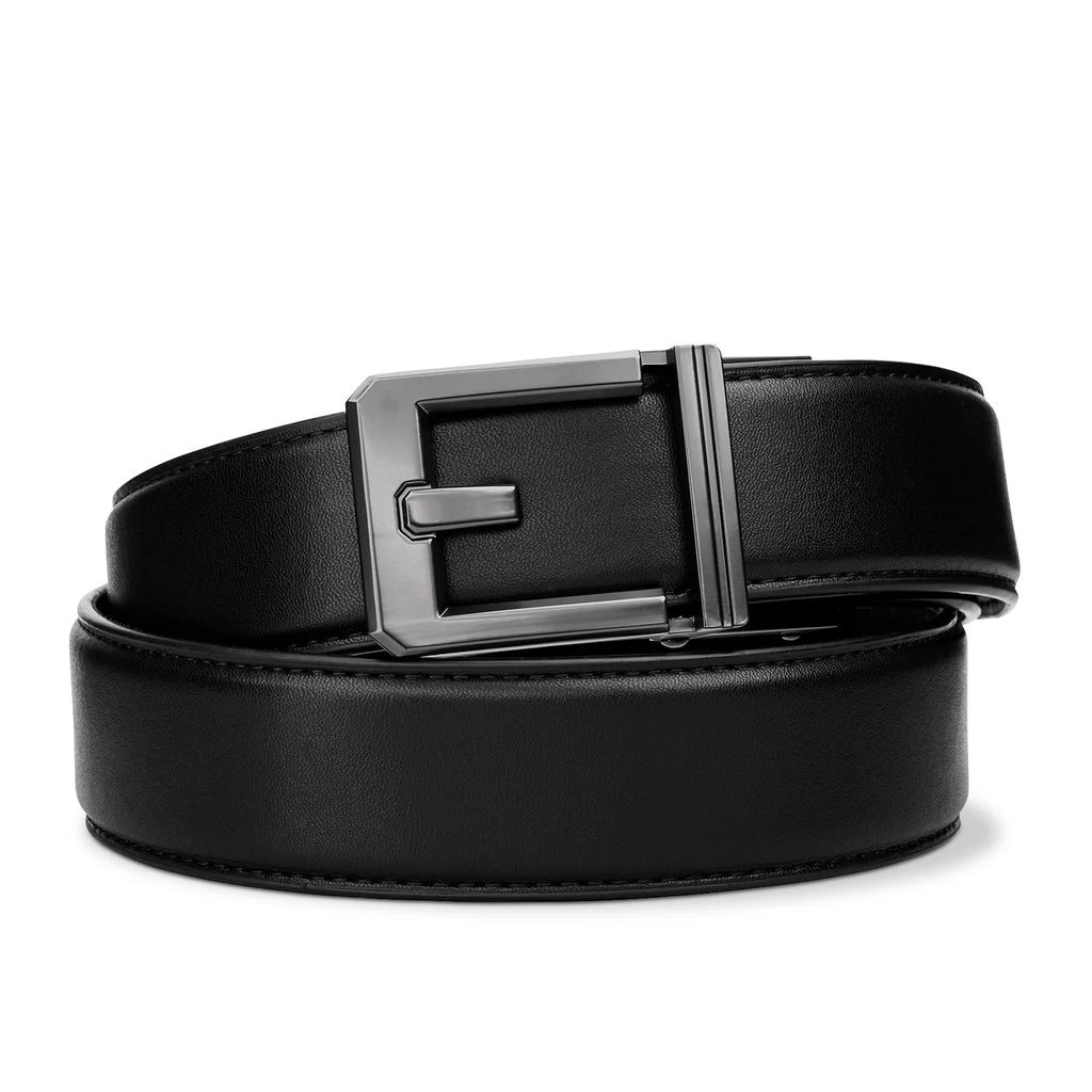 BLACK LEATHER GUN BELT 1.5"