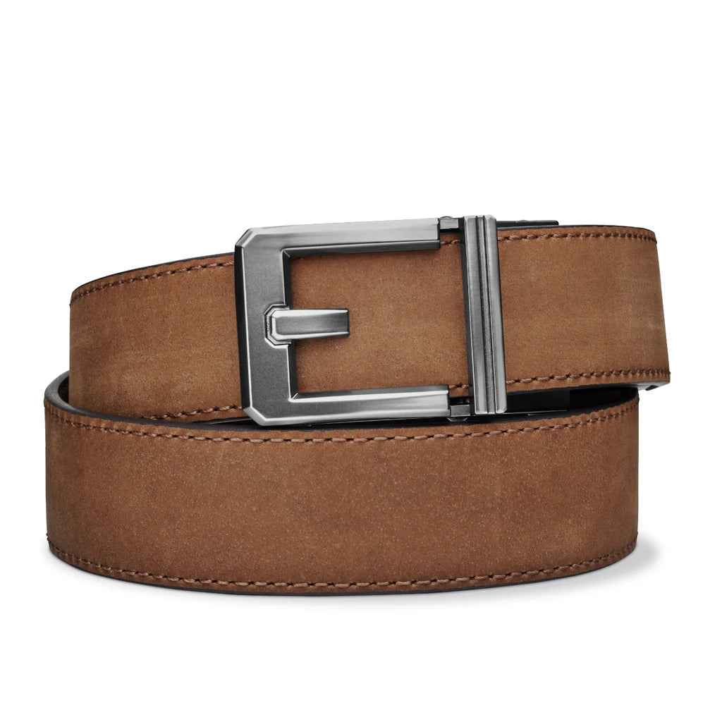 BROWN BUFFALO LEATHER GUN BELT 1.5"