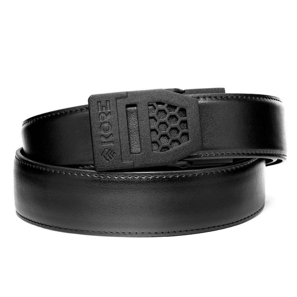 BLACK LEATHER GUN BELT 1.5"