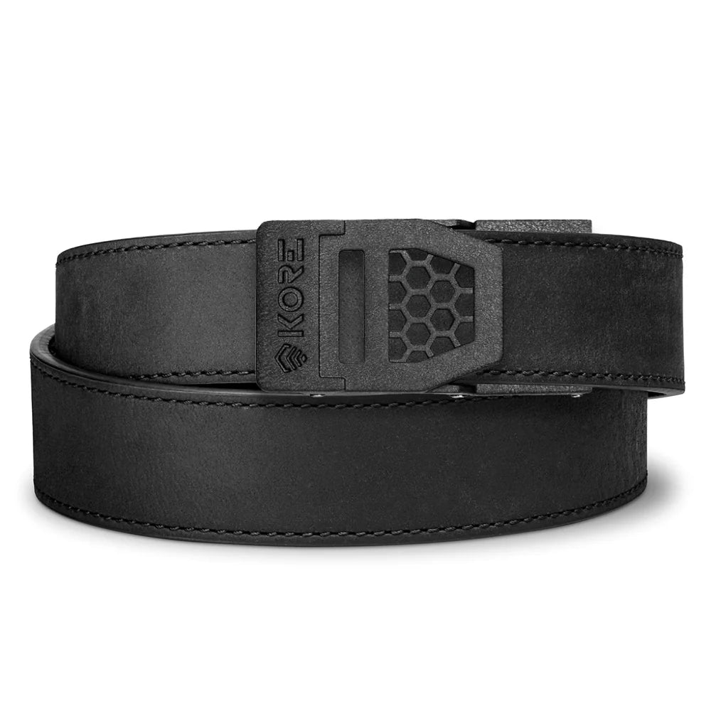 BLACK BUFFALO LEATHER GUN BELT 1.5"