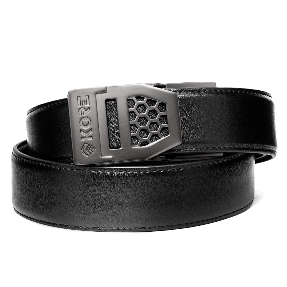 BLACK LEATHER GUN BELT 1.5"