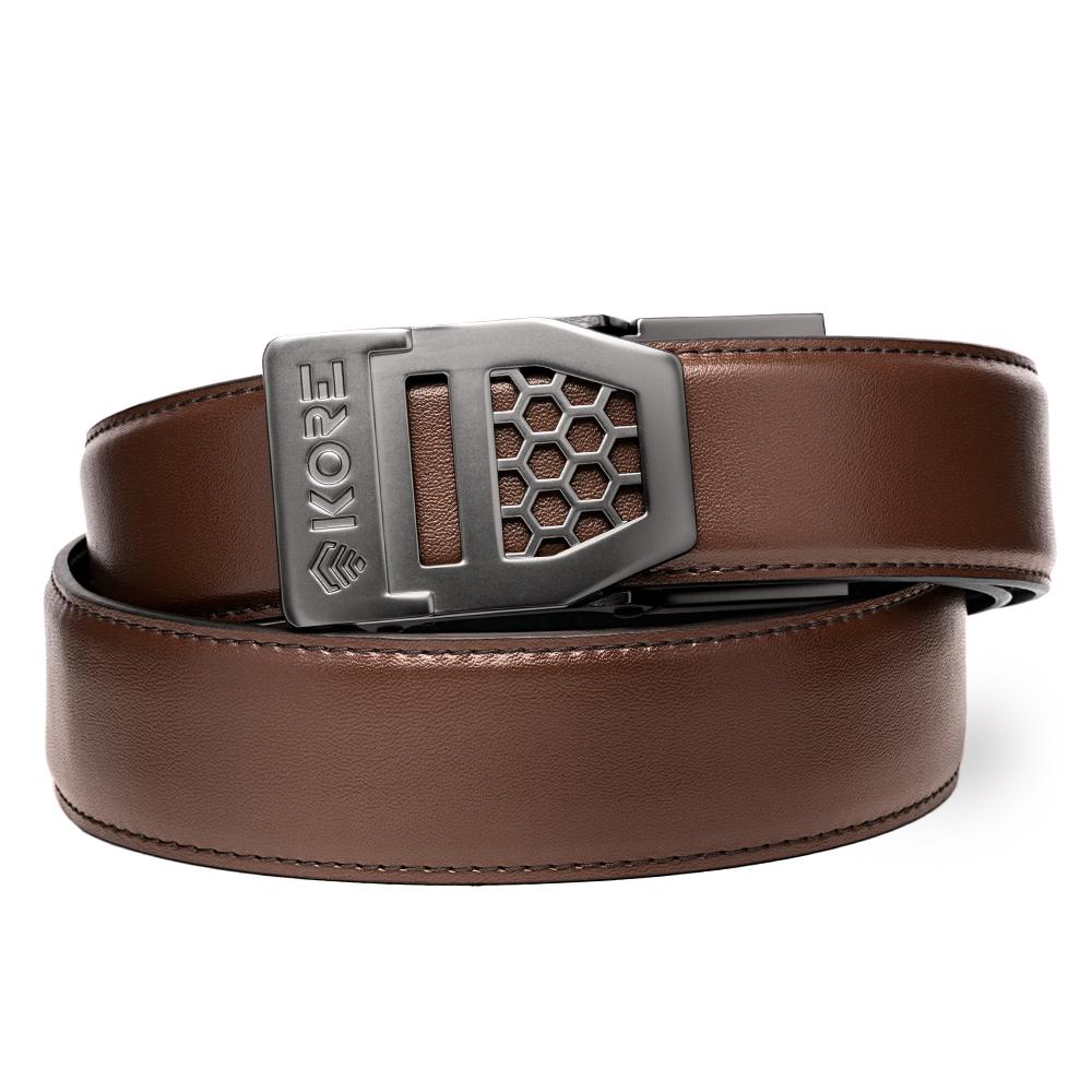 BROWN LEATHER GUN BELT 1.5"