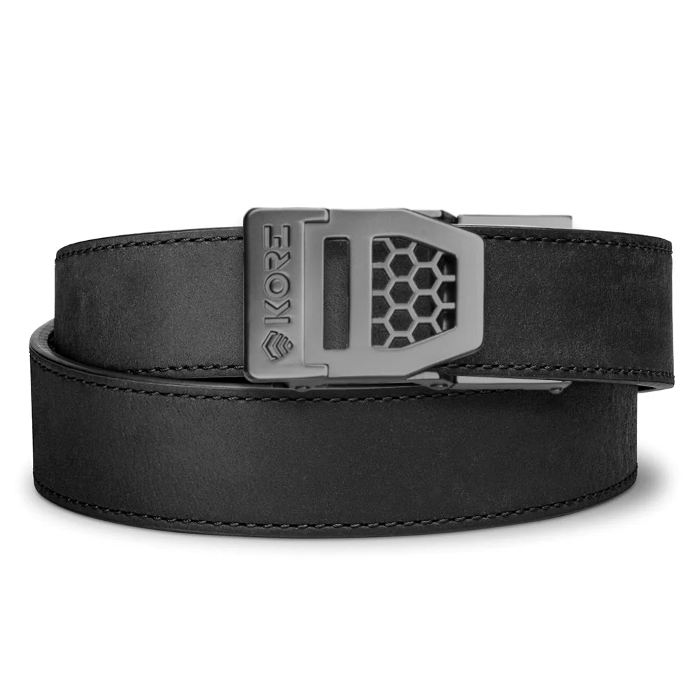BLACK BUFFALO LEATHER GUN BELT 1.5"