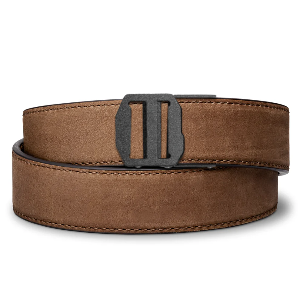 BROWN BUFFALO LEATHER GUN BELT 1.5"