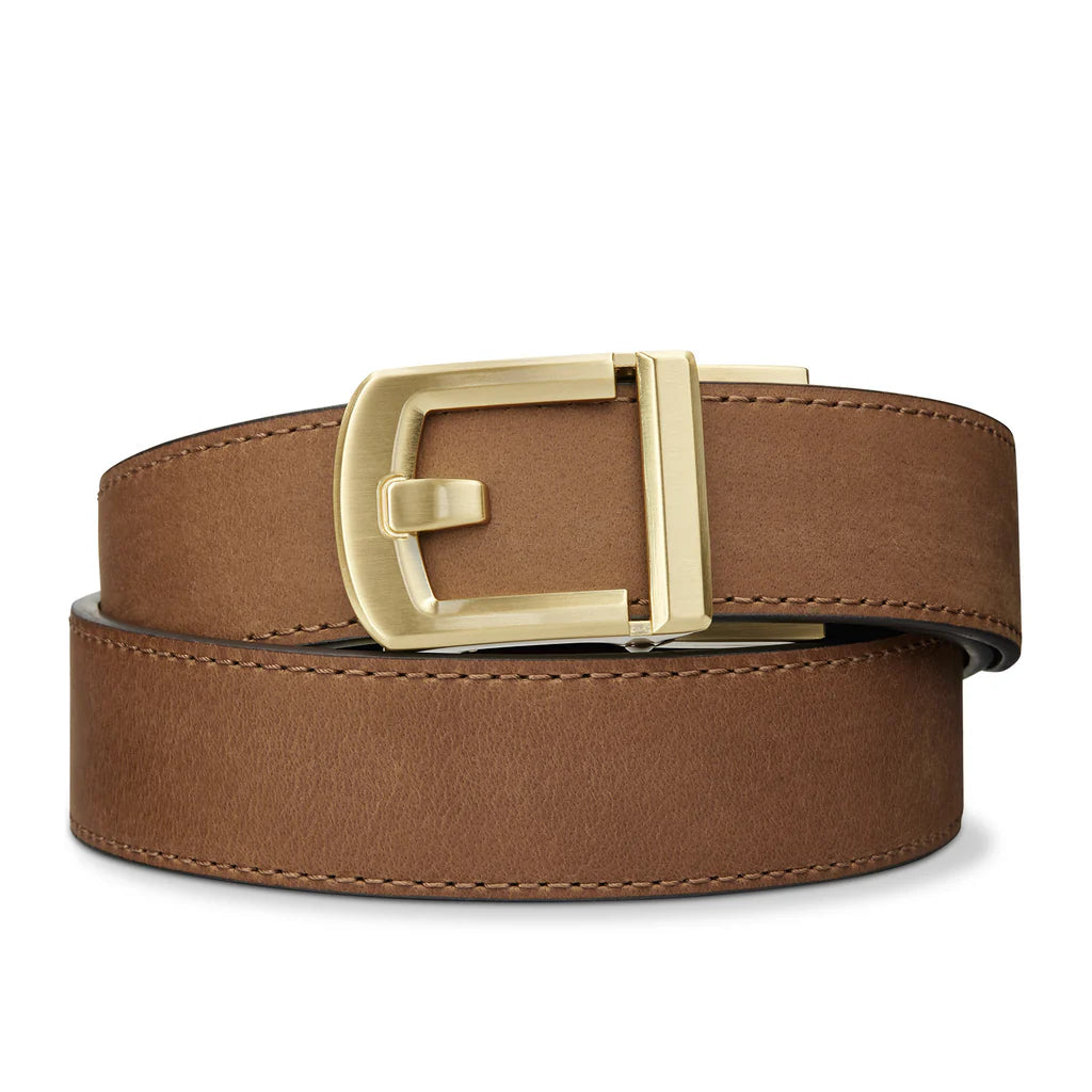 BROWN BUFFALO LEATHER GUN BELT 1.5"