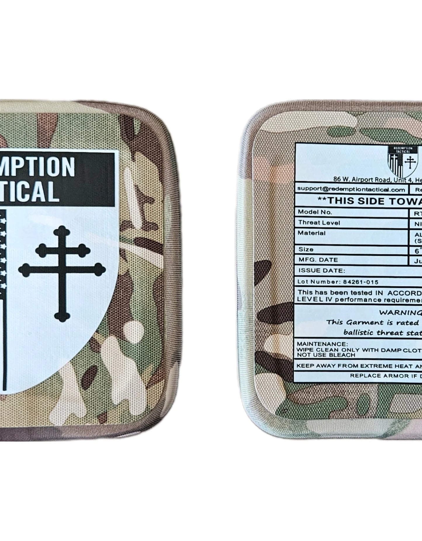 (PAIR) Level IV 6x6" Side Plates (Lightweight Alumina PE Material)