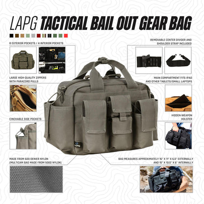 LA Police Gear Tactical Bail Out Gear Bag-Grey