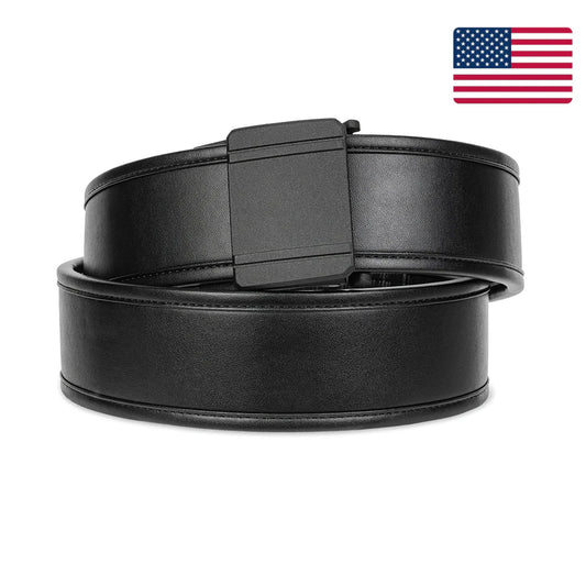 BLACK LEATHER DUTY BELT 2.25" D1 : COMPLETE KIT