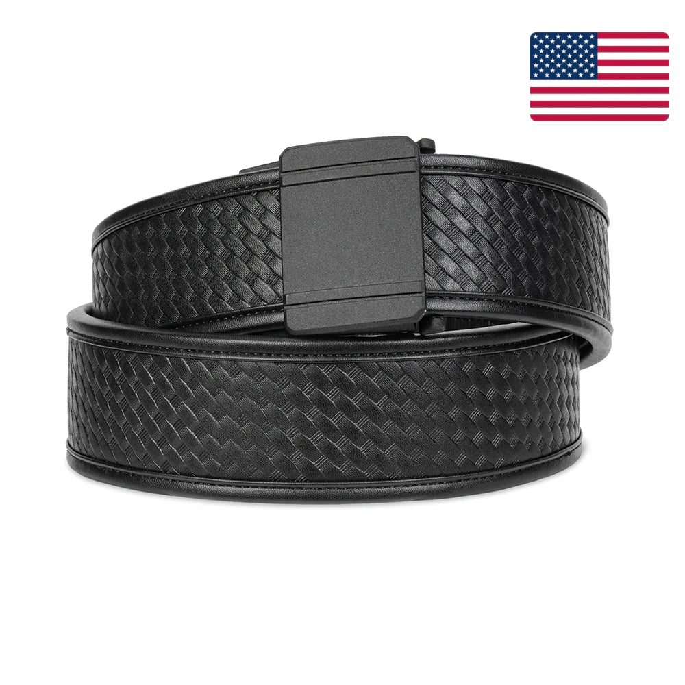 BLACK BASKETWEAVE DUTY BELT 2.25" D1 : COMPLETE KIT